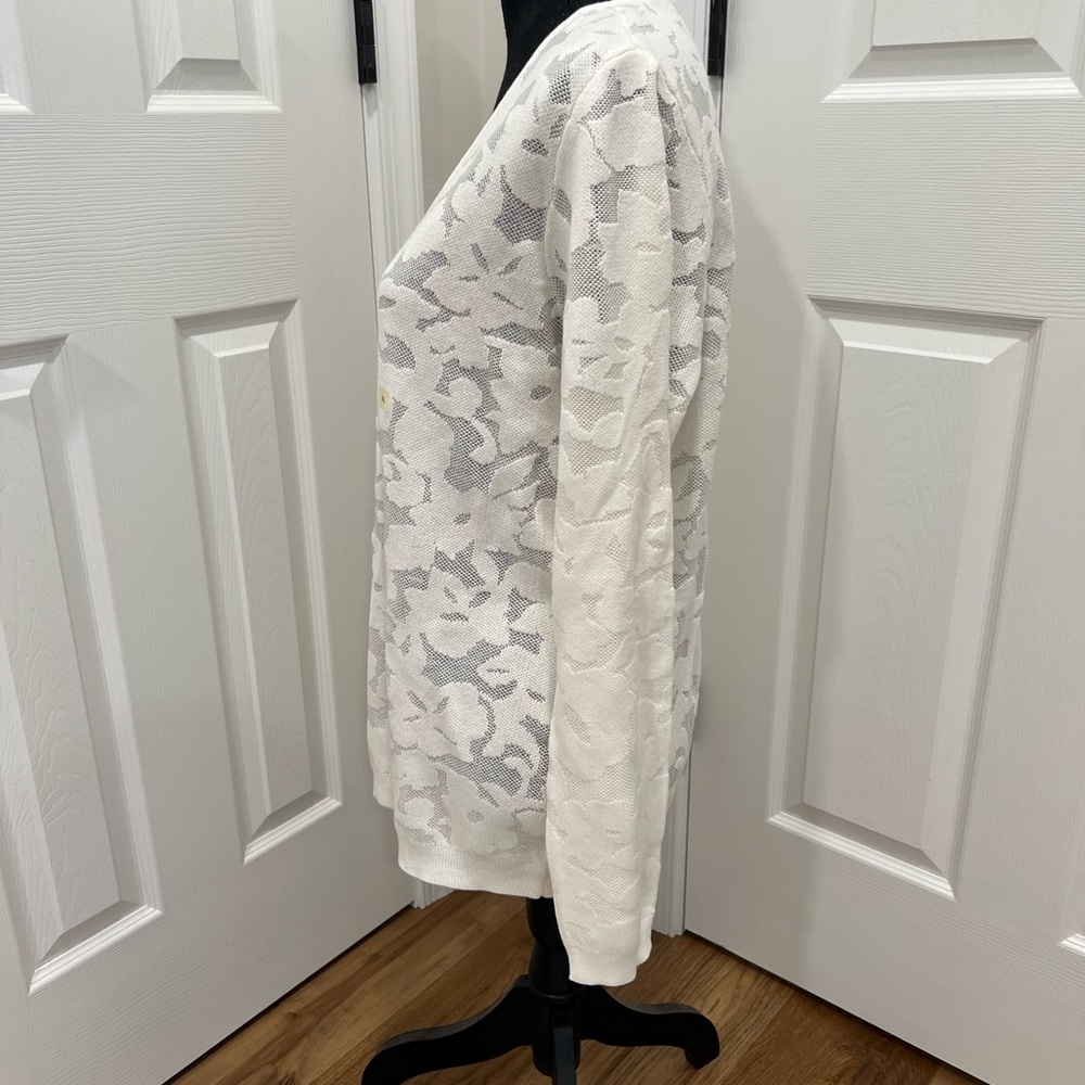 Gorgeous Ann Taylor Factory Long-Sleeve White Lightweight Sweater Size XL *NWT* - Picture 5 of 8
